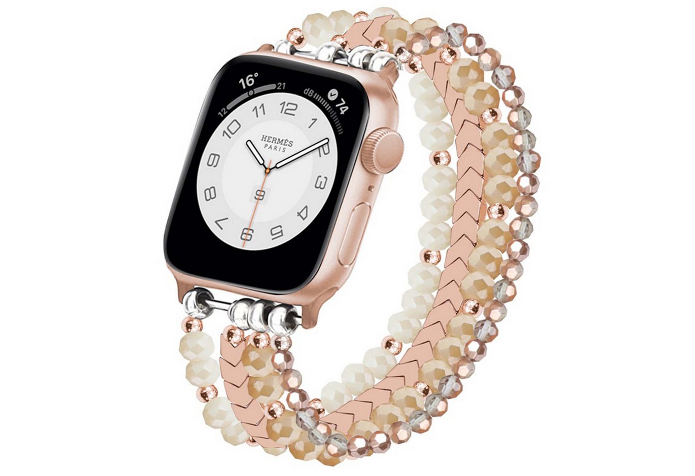 KINSI Smartwatch-Armband Leichtes Perlen-Armband für Apple Watch, Uhrenarmband, Stylisches Band, Armband, Band für iWatch, Uhrenarmband Serie 4,5,6,7,8/SE von KINSI