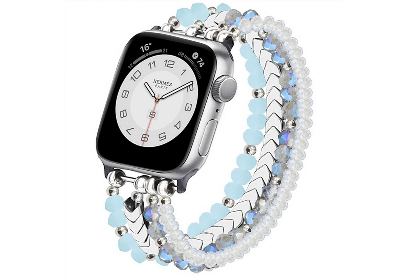 KINSI Smartwatch-Armband Leichtes Perlen-Armband für Apple Watch, Uhrenarmband, Stylisches Band, Armband, Band für iWatch, Uhrenarmband Serie 4,5,6,7,8/SE von KINSI