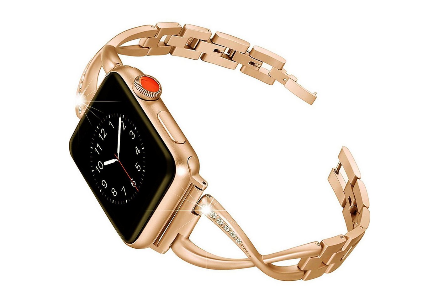 KINSI Smartwatch-Armband Riemen,X-förmiges Uhrenarmband mit Diamanten,für apple watch 1-7, 38/40MM, 42/44MM, ideale Geschenkwahl von KINSI