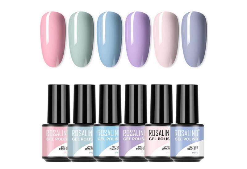 KINSI UV-Nagellack-Set 6 Farben Gel Nagellack Set,7 ml Nagelgel,Mehrfarbig UV Aushärtung, 6-tlg., UV nagellack für Anfänger DIY Nail Art, 7ml von KINSI