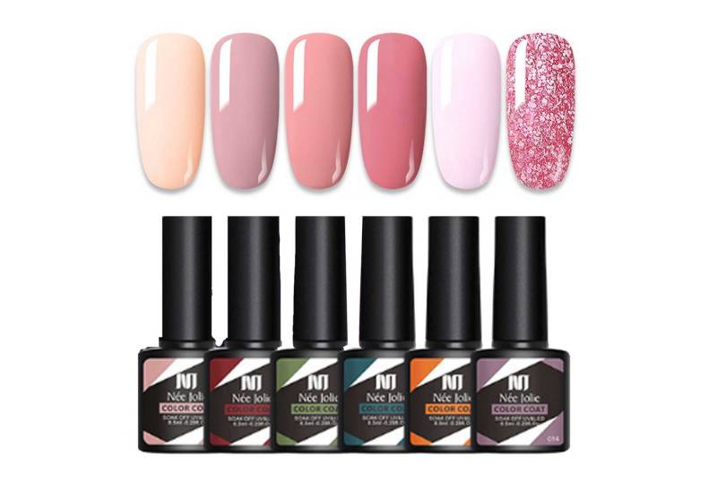 KINSI UV-Nagellack-Set 6 Flaschen Phototherapie-Gel Set, 8 ml, Nail Art Home Salon, dauerhaft, 6-tlg., Hohe Pigmentierung und glattes Finish, sicher und geruchlos von KINSI