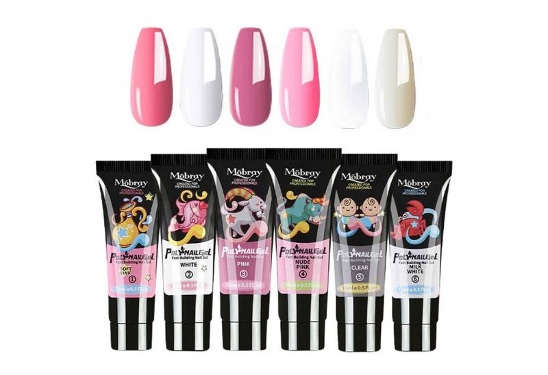 KINSI UV-Nagellack-Set Nail Art Verlängerung Gel Set, DIY zu Hause, 6 Farben Polygel Set, Hochwertiges Naturharz, perfekt für Nagelstudios und den Heimgebrauch von KINSI