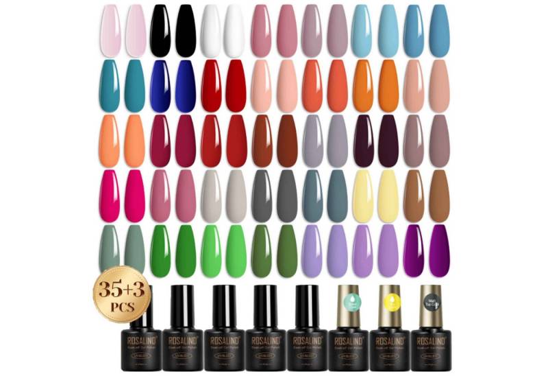 KINSI UV-Nagellack-Set Nude Nagellack Gel, 35 Farben Nagellack Gel + 3 Funktionsgel, 38-tlg., Gesunde und sichere Materialien, lang anhaltender Glanz von KINSI