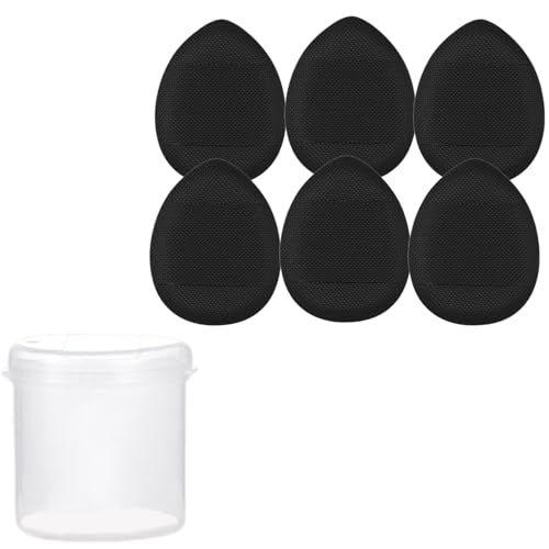 6/10 x Fingerpuderquaste mit Fingerhalter, Fingerspitzen-Make-up-Schwamm-Pad für Creme, Concealer, Lidschatten, Make-up-Werkzeug von KINSPON