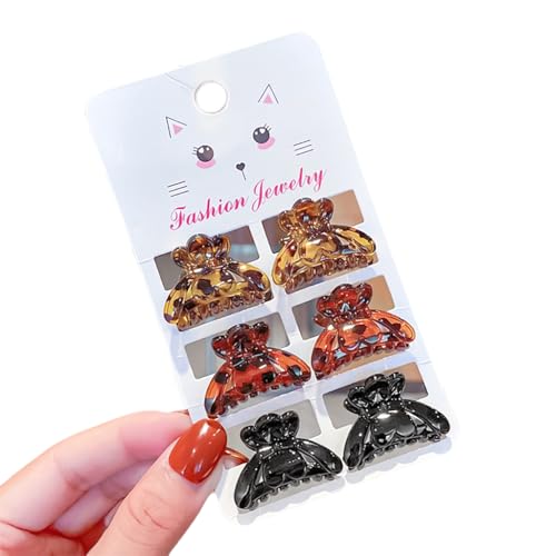 6 Stück/Set Vintage Stile Leoparden Acryl Haarklammer Haarspange Haarschmuck für modische Frauen und Mädchen von KINSPON