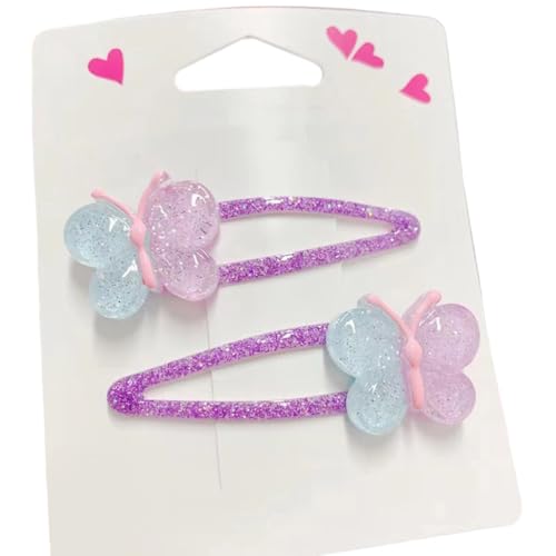 Glitzer-Haarspange mit Blumen- und Kuchen-Designs, Haarnadel, Cartoon, Kinder-Haarschmuck für Mädchen, für den täglichen Gebrauch, 2 Stück von KINSPON