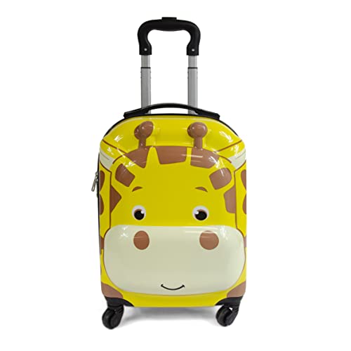 Koffer mit Rollen für Kinder | Gepäck mit Tiermotiven: Giraffe, Gelb, gelb, Hartschalenkoffer aus ABS und Polycarbonat von KINSTON