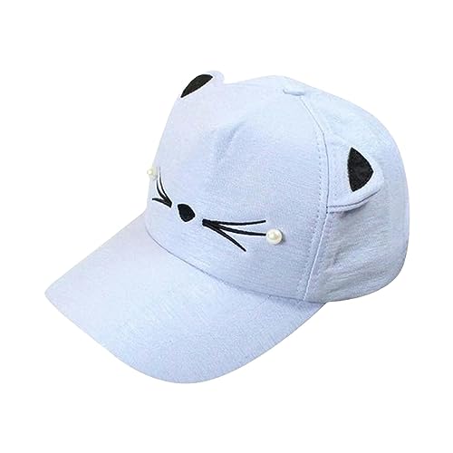 Baseball Kappe Cat Ear Baseball Cap Casual Sun Hut Baumwoll Outdoor Sporthut-Blau-Erwachsener von KINZE