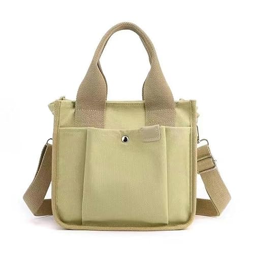 Canvas-Handtasche Damen-Umhängetasche, Modische Arbeitstasche Mit Lunchbox-Tasche, Kleine Große Kapazität-Khaki-25 * 16 * 23Cm von KINZE