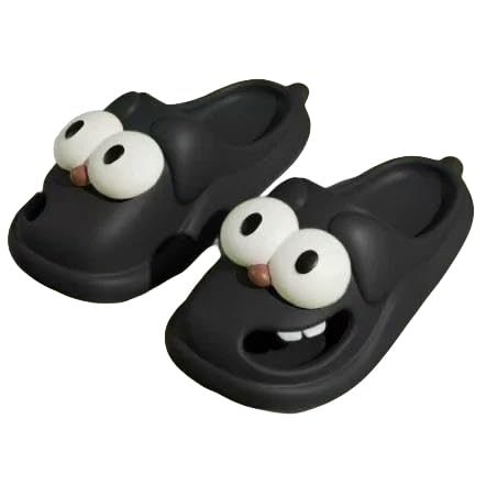 KINZE Clogs Damen Hohle Dicke Sohle rutschfeste Eva Hausschuhe Sommer Hausschuhe-Schwarz-36-37 von KINZE