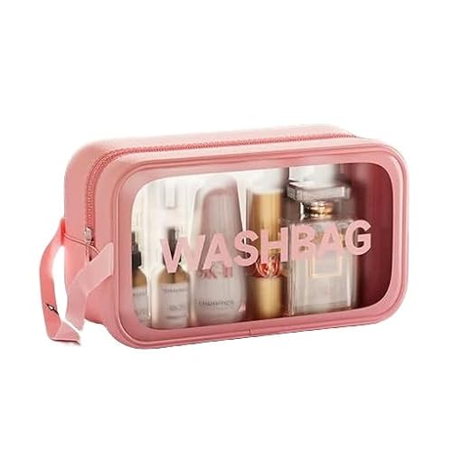 Kosmetiktasche Frauen wasserdichte Kosmetikbeutel Reisen Toilettenartikel Aufbewahrungsbeutel Handtasche Hängebeutel Handtasche-Pink-S von KINZE