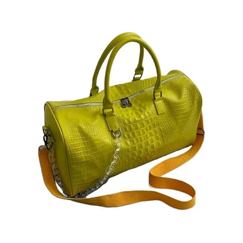 Reisetasche Krokodilmuster Reisetasche Große Kapazität Pu Leder Tote Bag Frauen Schultertasche Fitness Sport Gepäck-Olive von KINZE