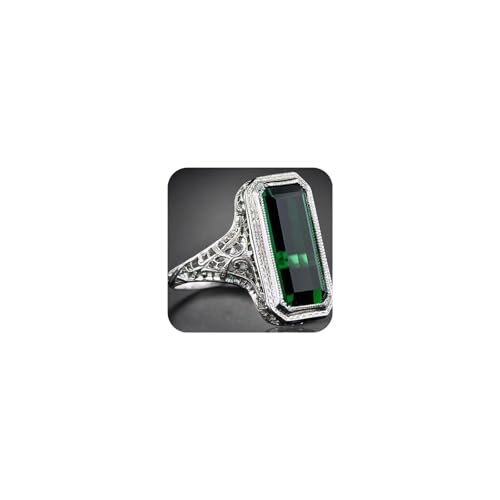 Vintage 925 Sterling Silber Smaragd Ring Cocktail Ringe Quadratisch Schliff Grün Edelstein Zirkonia Jahrestag Versprechen Ring CZ Halo Engagement Ehering 10 Vintage 925 Sterling Silber Smaragd Ring Cocktail Ringe Quadratisch Schliff Grün Edelstein Zirkonia Jahrestag Versprechen Ring CZ Halo Engagement Ehering 10 von KIOYDISE