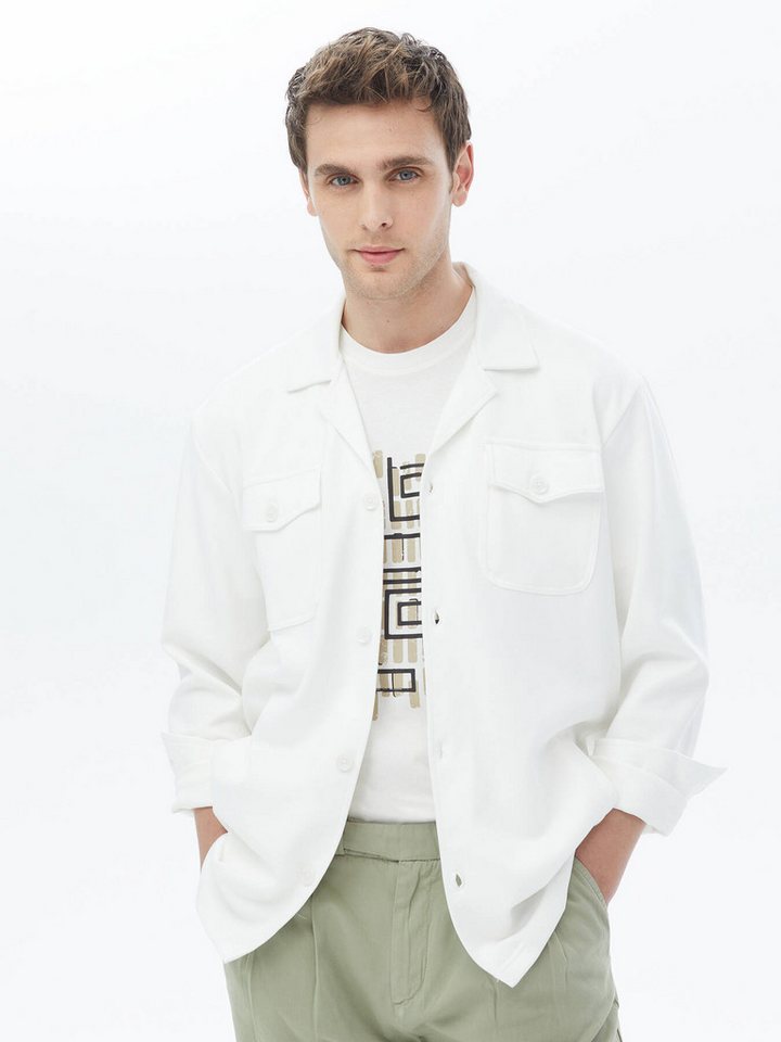 KİP Langarmhemd Bej Regular Fit Overshirt - Bej Regular Fit Hemd von KİP