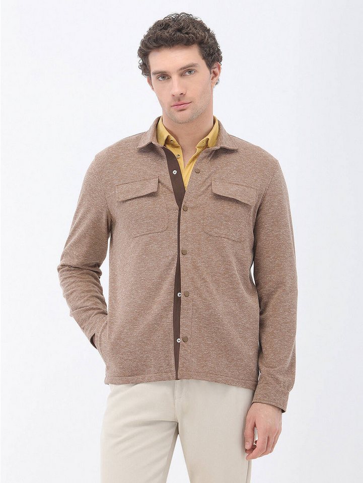 KİP Langarmhemd Braune Leinenmischung Overshirt von KİP