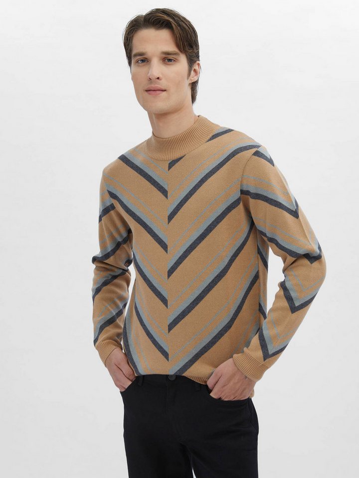 KİP Langarmhemd Gemusterter Strickpullover aus Baumwollmischung von KİP