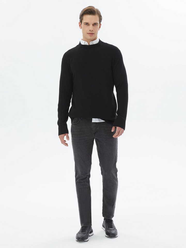 KİP Langarmhemd Gemusterter Strickpullover mit Rundhalsausschnitt von KİP