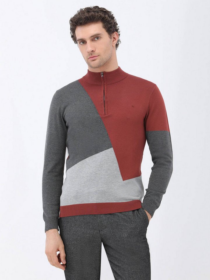 KİP Langarmhemd Gemusterter Strickpullover mit halbem Rollkragen von KİP