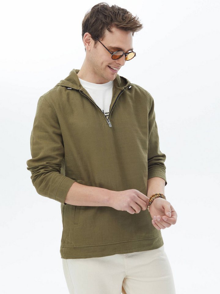KİP Langarmhemd Haki Regular Fit Gewebte Overshirt von KİP