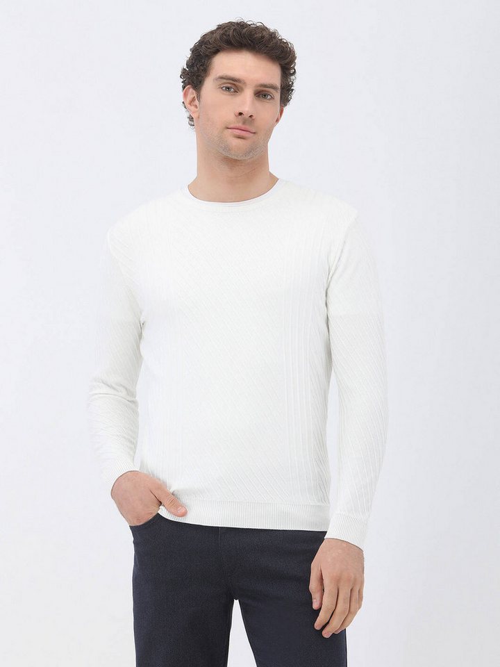 KİP Langarmhemd Jacquard-Strickpullover mit Rundhalsausschnitt von KİP