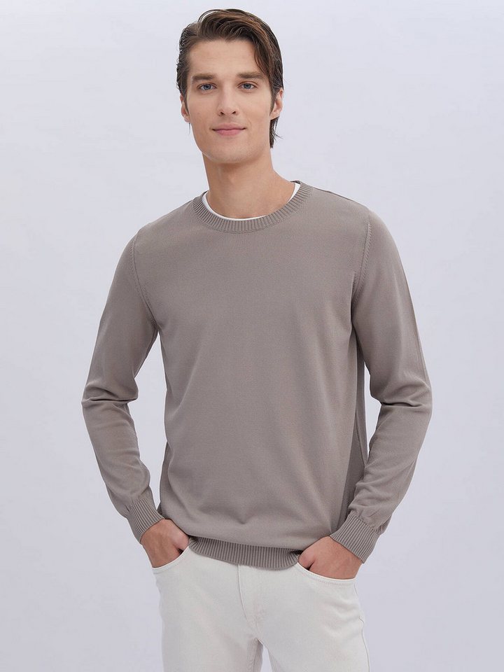 KİP Langarmhemd Strickpullover aus schlichtem Strick mit Rundhalsausschnitt von KİP