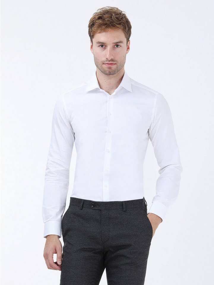 KİP Langarmhemd Weißes Gerades Slim Fit Weben Klassisches %100 Baumwollhemd KİP Langarmhemd Weißes Gerades Slim Fit Weben Klassisches %100 Baumwollhemd von KİP