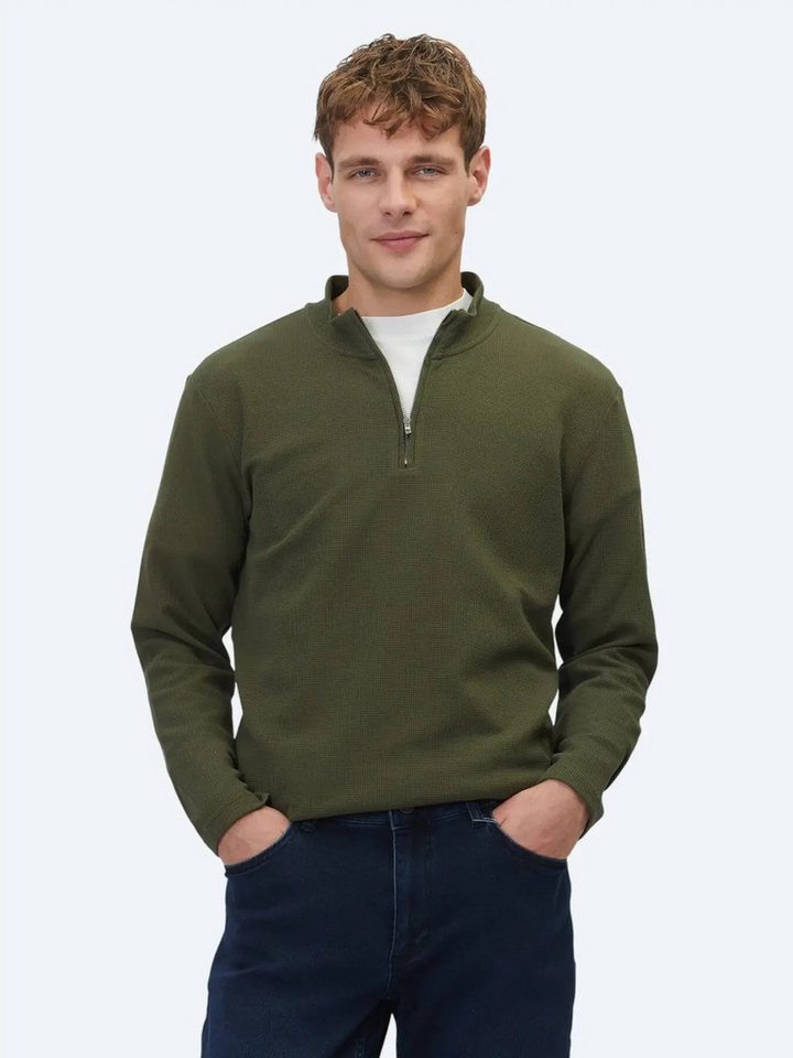 KİP T-Shirt Khaki Rippstrick Rundhals T-Shirt von KİP