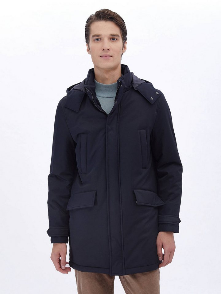 KİP Winterjacke Blauer Webpelz Mantel von KİP
