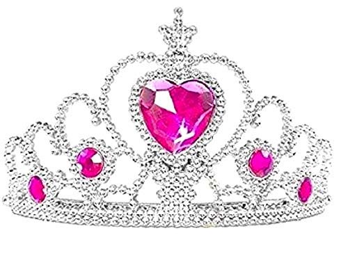 KIRALOVE Frozen Krone mit Steinen Fuchsia Zubehör Anna Mädchen Halloween Karneval Geschenk von KIRALOVE