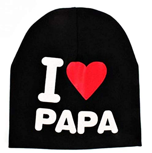 KIRALOVE Kinderhut - Babys - schwarz - mütze - schreiben - ich Liebe Papa Papa mädchen - Unisex - originelle Geschenkidee - mütze für Kinder - hervorragende qualität i Love papà dad von KIRALOVE