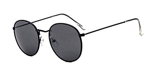 KIRALOVE Runde sonnenbrille - frau - mann - retro - metallrahmen - schwarze farbe - schwarze linse - uv 400 polarisiert - frühling - herbst - winter - sommer von KIRALOVE