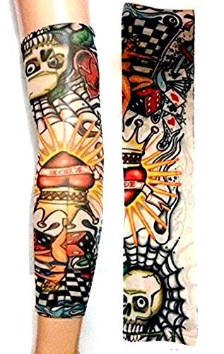 Tätowierungshülse - hülse - gefälschte tätowierung - bild - herz - krone - würfel - schädel - spielkarten - schreiben - tätowierung - halbe hülse - stammes - - ursprüngliche geschenkidee - w08 von KIRALOVE