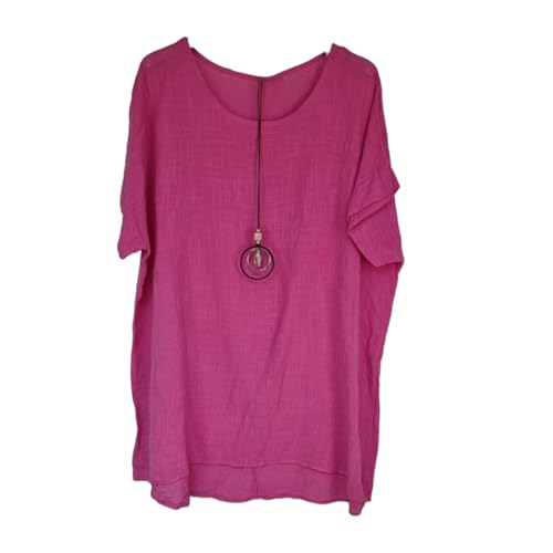 KIRAN FASHION Damen-Oberteil, 100 % Baumwolle, Lagenlook, große Übergröße, einfarbig, für Sommer, Strand, Freizeit, rose, One Size Plus KIRAN FASHION Damen-Oberteil, 100 % Baumwolle, Lagenlook, große Übergröße, einfarbig, für Sommer, Strand, Freizeit, rose, One Size Plus von KIRAN FASHION