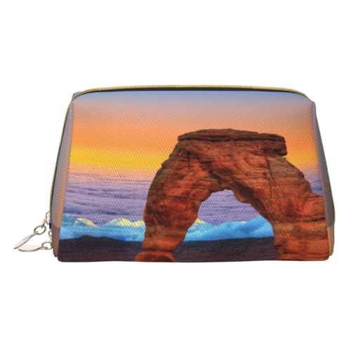 Kosmetiktasche aus Holz, Motiv: Sonnenblumen, für Reisen, Kosmetiktasche, tragbar, Kulturbeutel, Organizer für Damen/Herren, Arches National Park, Einheitsgröße von KIROJA