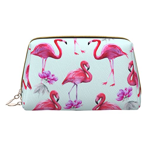 Kosmetiktasche aus Leder für Angelköder, tragbare Kosmetiktasche für Damen/Herren, Pink Flamingos, Einheitsgröße von KIROJA