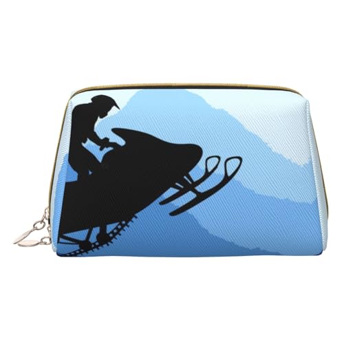 Loon Birds Make-up-Tasche für Reisen, Leder, Kosmetiktasche, tragbare Kulturbeutel, Organizer für Damen/Herren, Schneemobil, Einheitsgröße von KIROJA