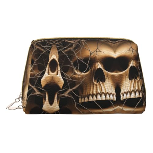 Make-up-Tasche mit Wimpernmuster für Reisen, Leder, Kosmetiktasche, tragbare Kulturbeutel, Organizer für Damen/Herren, totenkopf, Einheitsgröße von KIROJA