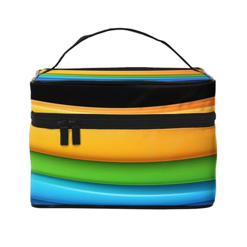 KIRROWE Reise-Make-up-Tasche mit gebogenem Farbbrett für Damen, tragbare Kosmetiktasche, große Kapazität, Organizer-Tasche für alle Ihre Beauty-Essentials von KIRROWE