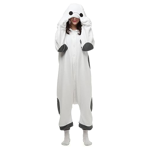 KIRUCOS Baymax Onesie Kostüm für Damen Herren Erwachsene Halloween Kostüme Weihnachten Party kuschelig Schlafanzug von KIRUCOS