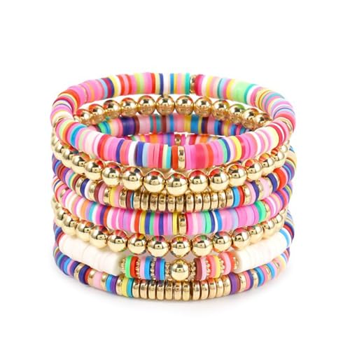 KIRVOS 7Pcs Surfer Armbänder Set,Regenbogen armbänder Boho Perlen Armband,Böhmen Stretch armbänder,Stretch Armband Wunderschöner Sommer Strand Perlen Set Schmuck KIRVOS 7Pcs Surfer Armbänder Set,Regenbogen armbänder Boho Perlen Armband,Böhmen Stretch armbänder,Stretch Armband Wunderschöner Sommer Strand Perlen Set Schmuck von KIRVOS