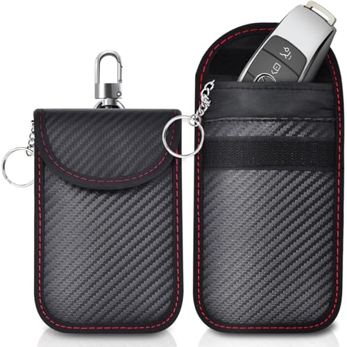 KIRZAX 2 Pack Autoschlüssel Schutz,Anti RFID Signal Faraday Tasche,Groß Kohlefaser Autoschlüssel Signal Blocking Taschen,Funkschlüssel Abschirmung Schlüsseletui Schlüsseltasche KIRZAX 2 Pack Autoschlüssel Schutz,Anti RFID Signal Faraday Tasche,Groß Kohlefaser Autoschlüssel Signal Blocking Taschen,Funkschlüssel Abschirmung Schlüsseletui Schlüsseltasche von KIRZAX