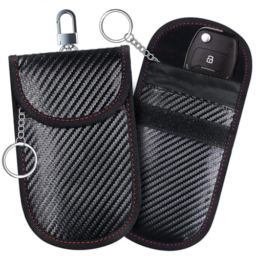 KIRZAX 2 Pack Autoschlüssel Schutz,Anti RFID Signal Faraday Tasche,Klein Kohlefaser Autoschlüssel Signal Blocking Taschen,Funkschlüssel Abschirmung Schlüsseletui Schlüsseltasche KIRZAX 2 Pack Autoschlüssel Schutz,Anti RFID Signal Faraday Tasche,Klein Kohlefaser Autoschlüssel Signal Blocking Taschen,Funkschlüssel Abschirmung Schlüsseletui Schlüsseltasche von KIRZAX