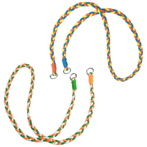 KIRZAX 2 Stück Kombinationsschloss Schlüsselanhänger Handy Lanyard mit Metallschlaufe und Hawkbill Verschluss, Crossbody Farbblockierung Twist Handy geflochtenes Lanyard von KIRZAX