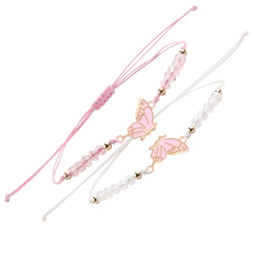 KIRZAX 2-teiliges BFF-Armband, passendes Schmetterlingsarmband, verstellbare Kette, Best-Friend-Armband, handgefertigt, Freundschaftsarmband, Schmuckgeschenk von KIRZAX