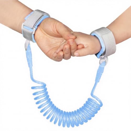 KIRZAX 2.5M Anti-verloren Handgelenk Gürtel Leine,Baby Anti-verloren Gürtel, Sicherheits-Handgelenkleine für Kinder,Baby Kinder Safty Anti Lost Walking Kinderleine Handgelenk(Blau) von KIRZAX