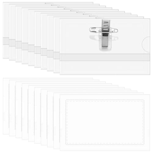 KIRZAX 20 Stück Kleidungsabzeichen, doppelseitiger klarer Pin Clip, klarer Abzeichenhalter PVC Abzeichenhalter mit Clip und Pin für Schule, Firma, Konferenz und Reisen KIRZAX 20 Stück Kleidungsabzeichen, doppelseitiger klarer Pin Clip, klarer Abzeichenhalter PVC Abzeichenhalter mit Clip und Pin für Schule, Firma, Konferenz und Reisen von KIRZAX