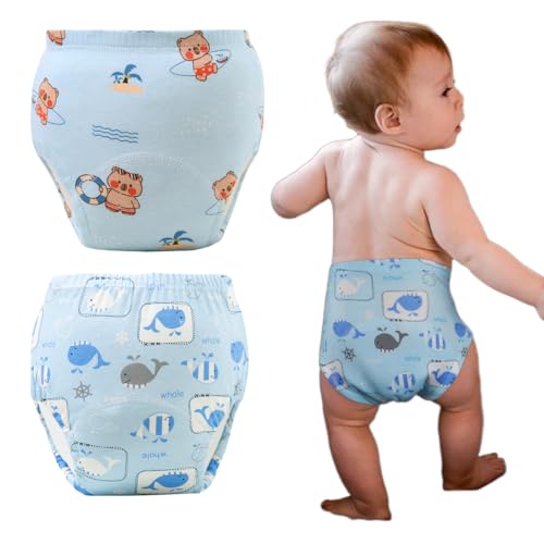 KIRZAX 2er-Pack Mädchenunterhosen, atmungsaktive Baumwollwindeln, Baumwoll-Boxershorts, Mädchenunterwäsche-Set, Baumwollunterhosen für Mädchen, bequem und weich von KIRZAX