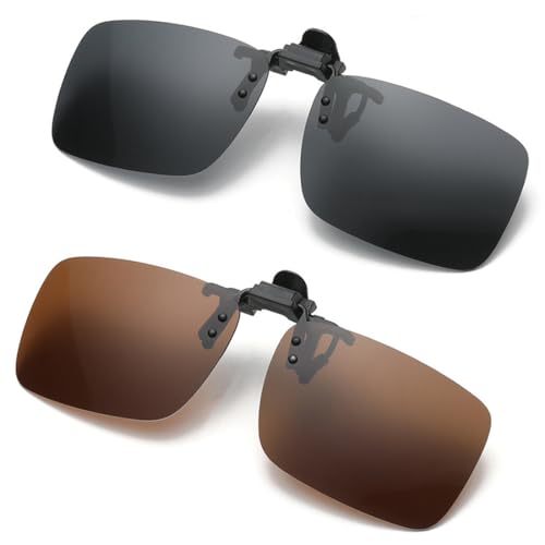 KIRZAX 2er-Pack Sonnenbrillen-Clip, Polarisierte Clip-on-Sonnenbrille, UV400-Sonnenbrillen-Clip, Polarisierte Clip-on-Nachtfahrbrille KIRZAX 2er-Pack Sonnenbrillen-Clip, Polarisierte Clip-on-Sonnenbrille, UV400-Sonnenbrillen-Clip, Polarisierte Clip-on-Nachtfahrbrille von KIRZAX