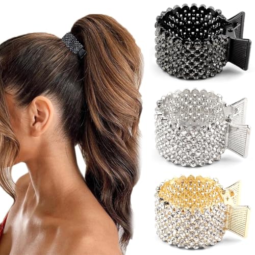 KIRZAX 3 Stück Haarspangen Damen Haarklammer Metall, Hoher Pferdeschwanz Rutschfest Modische,Strass Haarspangen Halter,für Dickes und Dünnes Haar bei Arbeit, Party oder Täglichem Einsatz KIRZAX 3 Stück Haarspangen Damen Haarklammer Metall, Hoher Pferdeschwanz Rutschfest Modische,Strass Haarspangen Halter,für Dickes und Dünnes Haar bei Arbeit, Party oder Täglichem Einsatz von KIRZAX
