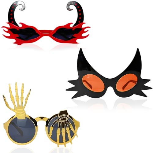 KIRZAX 3 Stück Halloween Sonnenbrille, Flammen Brillen,Rave, Feuer-Sonnenbrillen,Maskerade-Dekoration für Halloween, für Erwachsene, Jungen und Mädchen KIRZAX 3 Stück Halloween Sonnenbrille, Flammen Brillen,Rave, Feuer-Sonnenbrillen,Maskerade-Dekoration für Halloween, für Erwachsene, Jungen und Mädchen von KIRZAX